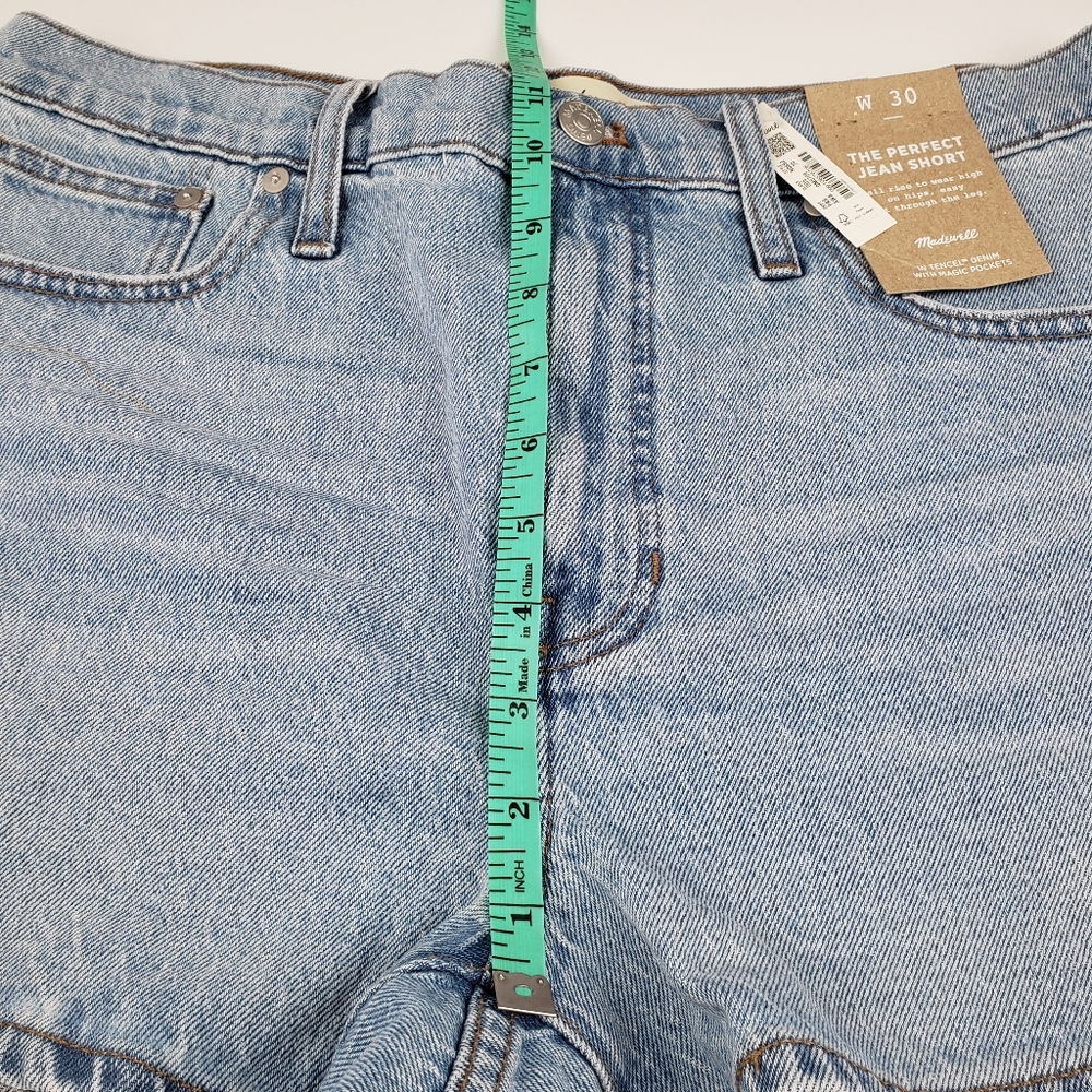 Madewell NWT The Perfect Jean Short Size 30 Stretch, Light Wash - Picture 7 of 11